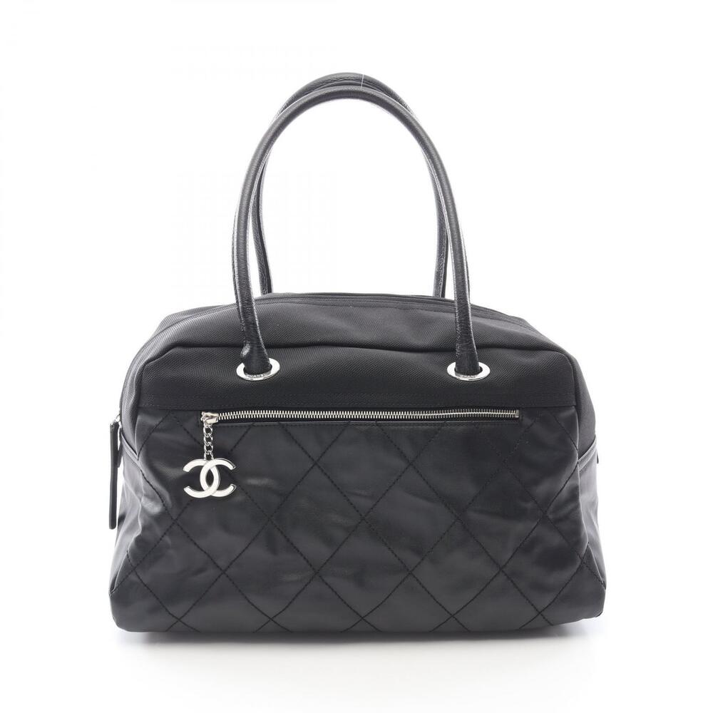 Chanel Paris Biarritz Boston Bag Canvas Black